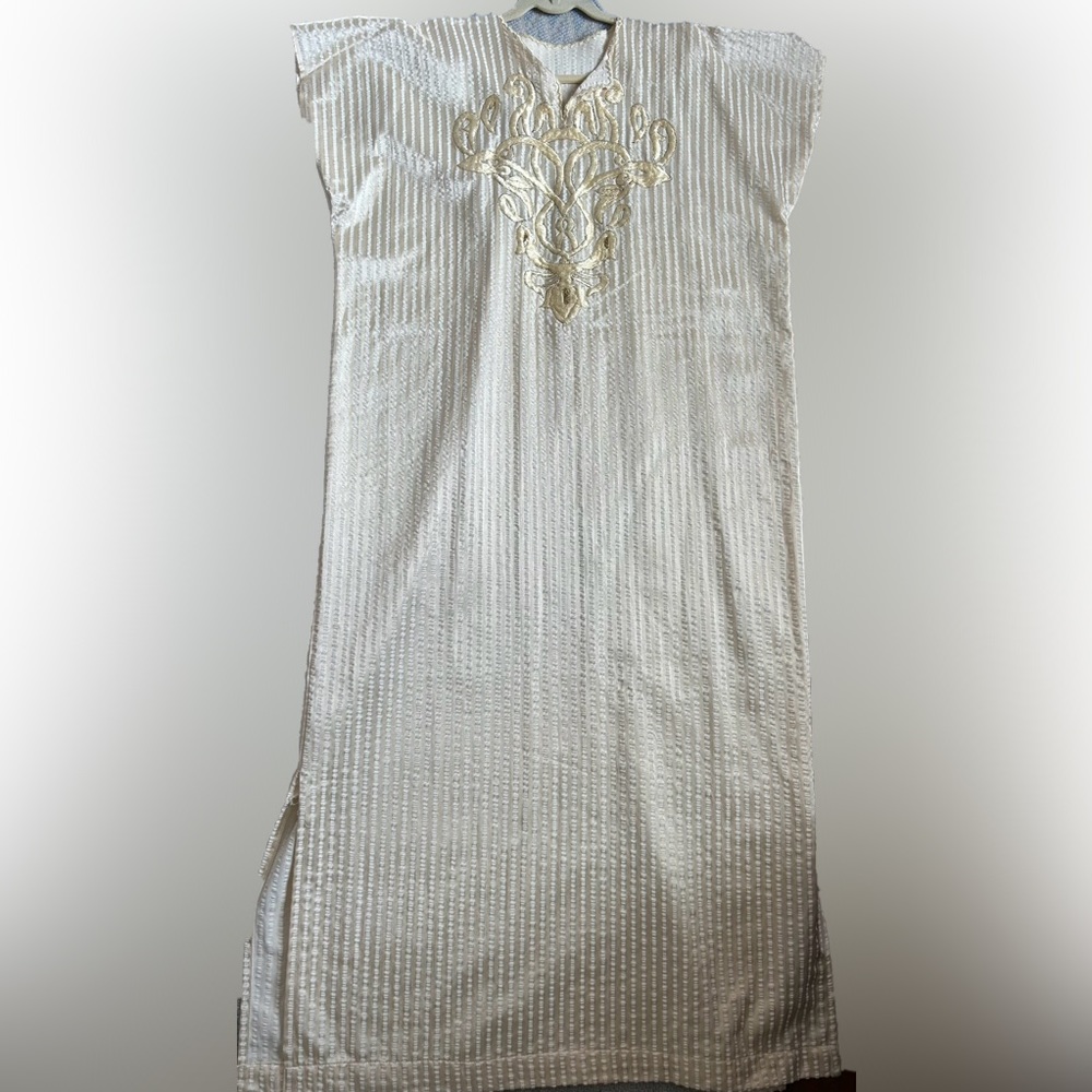 Gold embroidered vintage house dress / caftan